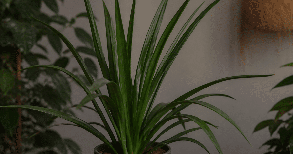 Plante aux longues feuilles vertes pointues en pot