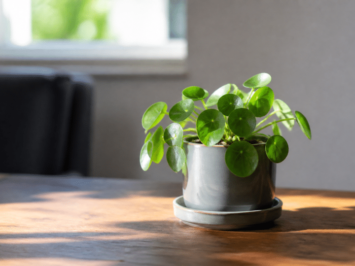 Plante verte en pot sur table interieure