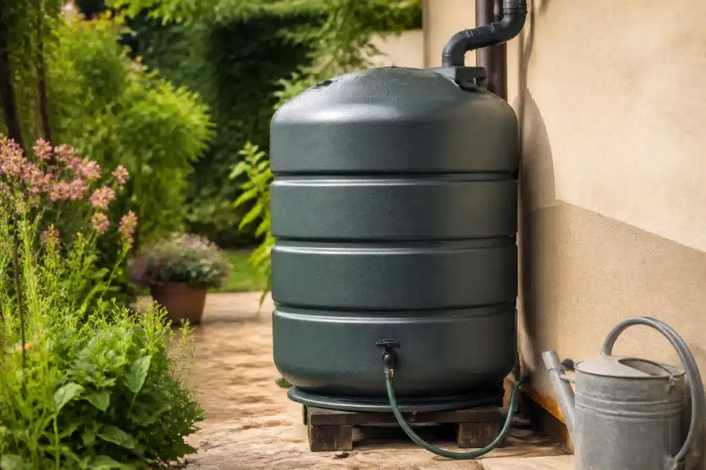 Reservoir eau pluie claire pour arrosage jardin